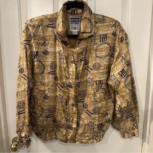 Vintage 90’s Details Sportswear Silk Bomber Jacket Roman Numerals Ancient Words